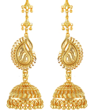 Vighnaharta Traditional Gold Plated Screw back alloy kanchain Jhumki Earring for Women and Girls  {VFJ1440ERG}