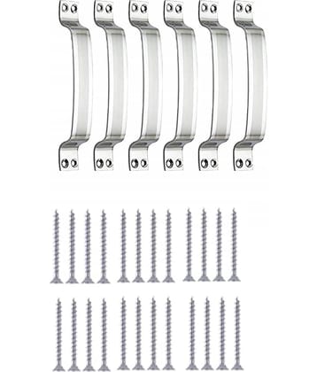 ONMAX Stainless Steel  6 Inches Handle for Home & Kitchen Doors/Cabinet/Window Handles - D Handle (Pack of 6 Pcs) DHSS06D