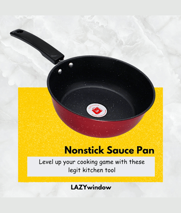 LAZYWINDOW SAUCE PAN Non-Stick Hard Anodised Sauce Pan Induction Bottom without Lid mm Thickness 20 cm Diameter 1.2 Ltr