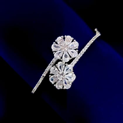 Mesmerizing White Rhodium Bracelet-White / Rhodium