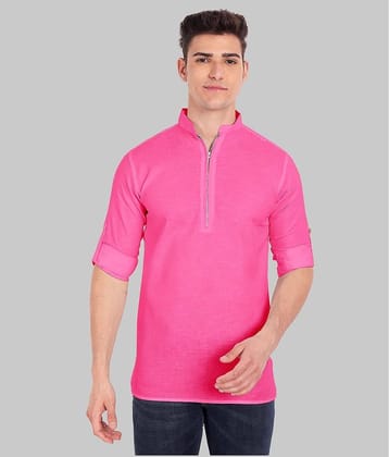 Vida Loca - Pink Linen Slim Fit Men's Casual Shirt (Pack of 1)