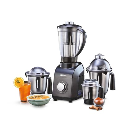 USHA 1200W TurboX Mixer Grinder | Faster and finer grinding | 100% Copper motor for long life, durability | 4 Stainless Steel Jars With Fruit Filter | 24000 rpm | 90 minutes continuous run time USHA 1200W TurboX Mixer Grinder | Faster and finer grinding 