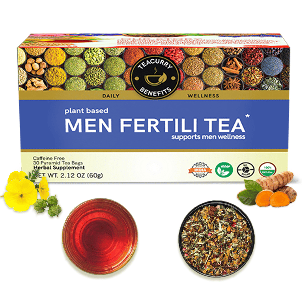 TECURRY Fertility Tea For Men With Diet Chart (1 Month Pack | 30 Tea Bags) - Men Fertility Tea