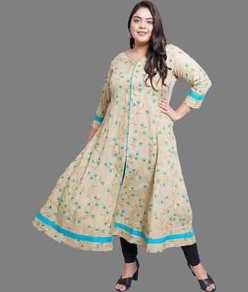 Yash Gallery - Khaki Rayon Women's Front Slit Kurti ( Pack of 1 )