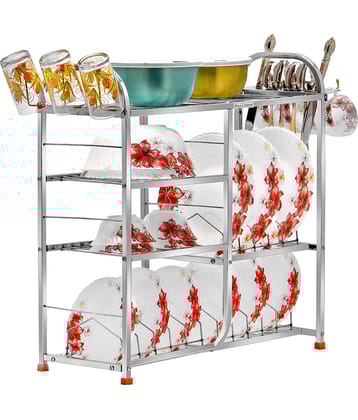 Winstar - Silver Stainless Steel Dish Racks ( Pack of 1 )