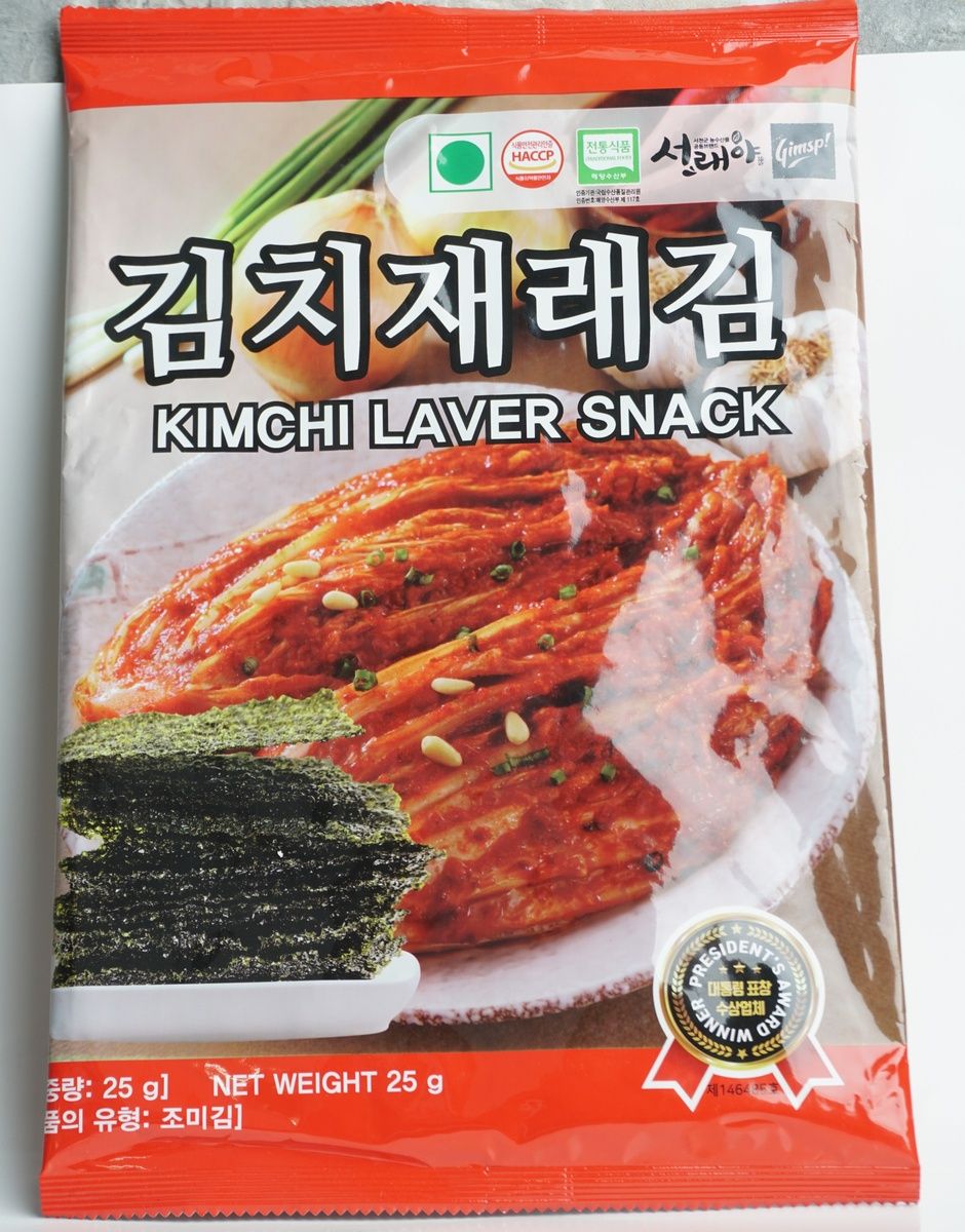Shangi Kimchi Laver Snack (25g) | Crispy Roasted Seaweed with Spicy Kimchi Seasoning | Healthy Korean Treat