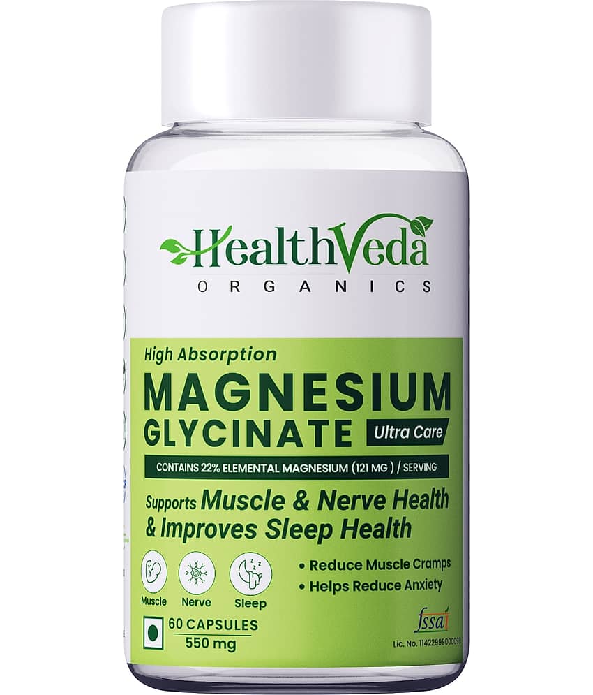 Health Veda Organics Magnesium Glycinate 60 no.s Minerals Capsule