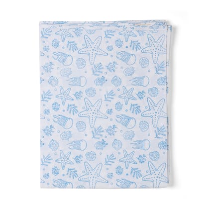 Hand Block Printed Sheet 60x90-Blue/White / 200 TC Cotton / 60x90