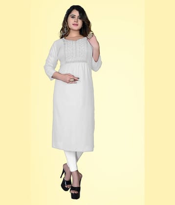 HAYA - Grey Rayon Women's Straight Kurti ( Pack of 1 )