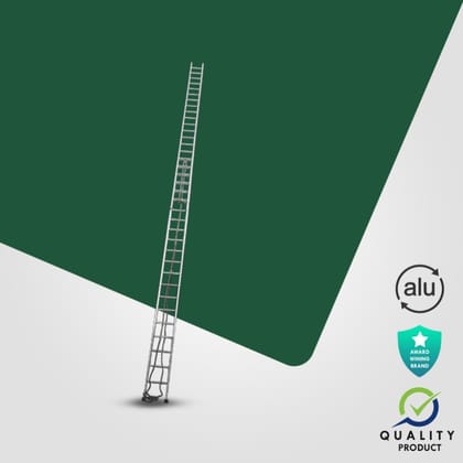 Aluminium Straight Wall Supporting Extendable Ladder (Model: K-7007, Height:  11ft + 11ft in Heavy)