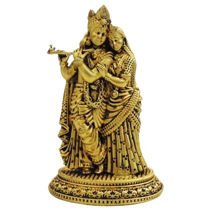 Brass Radha Krishna Idol | Divine Couple Religious Statue, Height : 4 Inch (BSMAS1883 B)