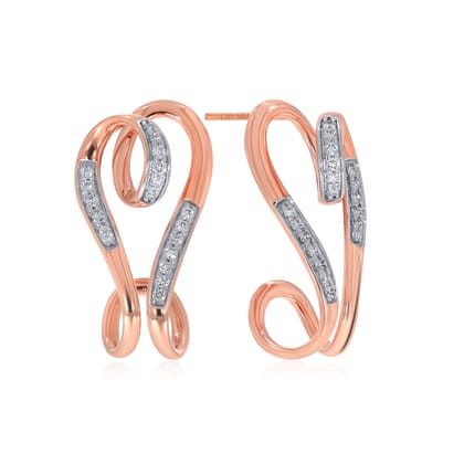 Senco Gold Adorable Spin Diamond Studs (2.8 gram / 0.14 Ct / GH-VS-SI / 14K Rose Gold)