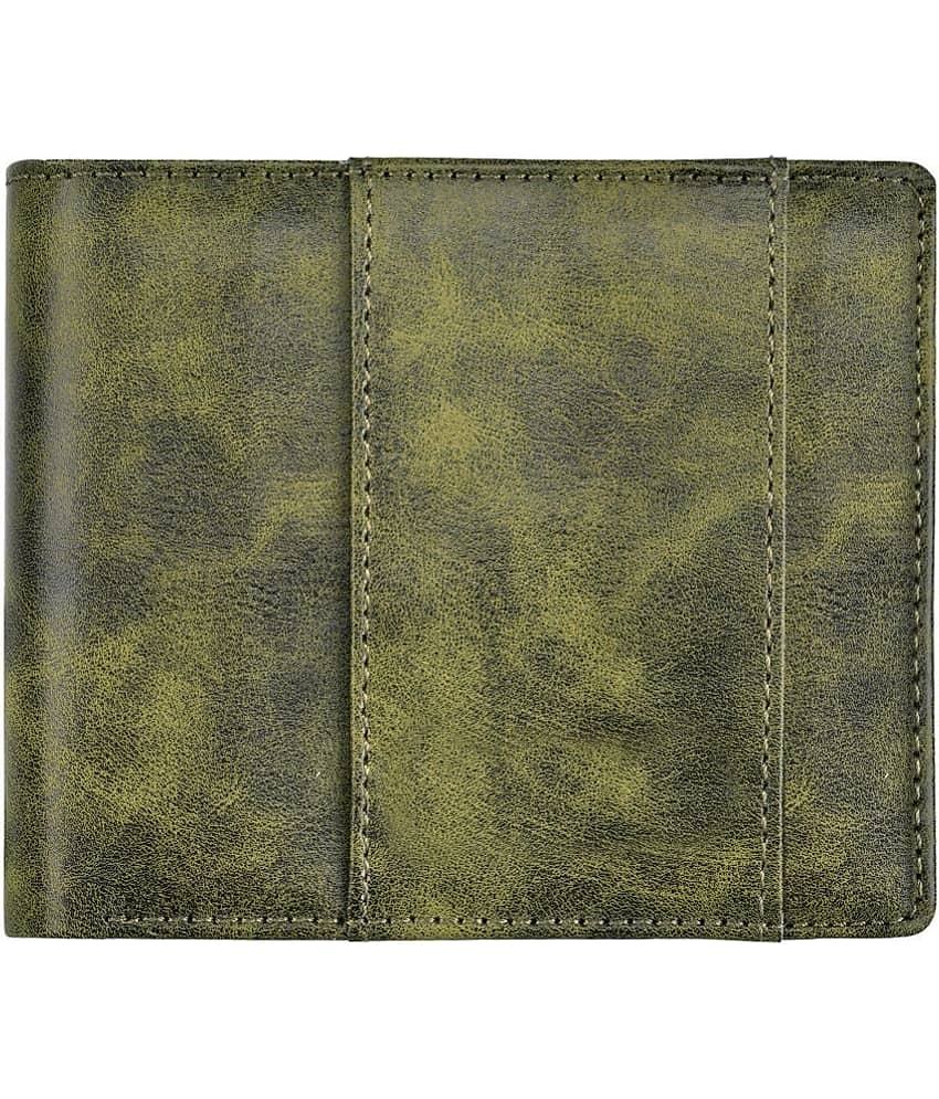 GEEO - Green Faux Leather Men's Two Fold Wallet ( Pack of 1 )