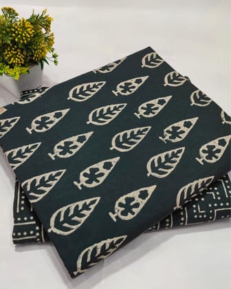 Chaap Blockprinted Calm Pure Cotton Ash Gray Suit (T+B)