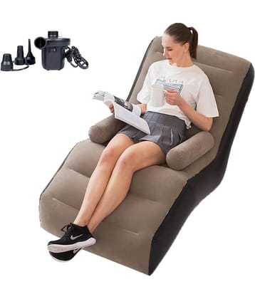 GMPex Best Quality Inflatable Big Size Sofa with air pump (Mix color) 1 Seater Faux Leather Sofa Cover ( Pack of 1 )