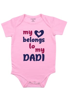 My Love Belongs To My Dadi Baby Romper | Onesies-Baby Romper / 0-3 Months / Pink