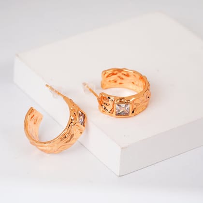 Golden Hoop Studs