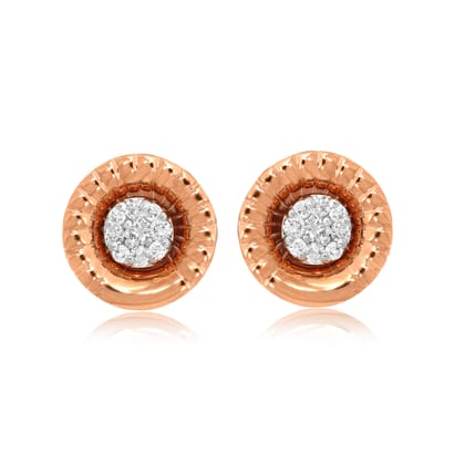 Senco Gold Chakras Of Vision Diamond Studs (3 gram / 0.2 Ct / GH-VS / 14K Rose Gold)