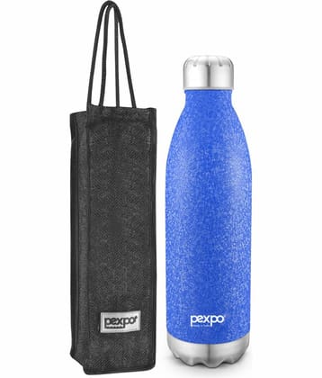 Pexpo 1500ml 24 Hrs Hot and Cold Flask with Jute-bag, Electro Vacuum insulated Bottle (Pack of 1, Blue)