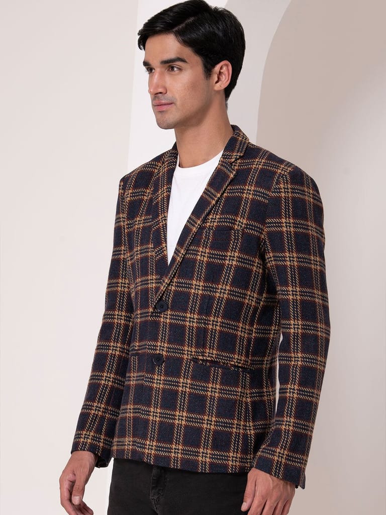 Heritage Navy Plaid Blazer
