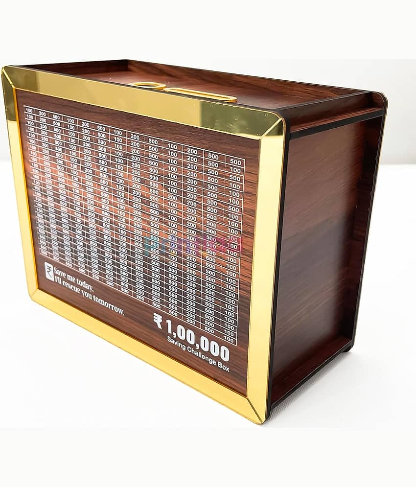 Midastra Engineered Wood Brown Others Piggy Bank ( Pack of 1 )