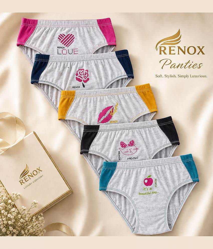Renox Pack of 5 Cotton Basic Panty For Women ( Multicolor5 )