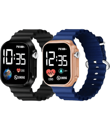 Cosmic Black Silicon Digital Couple's Watch
