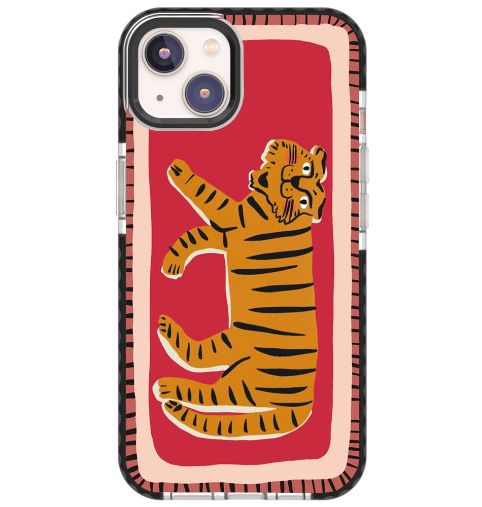 Folk Tiger - Red-iPhone 15 Pro Max / Black