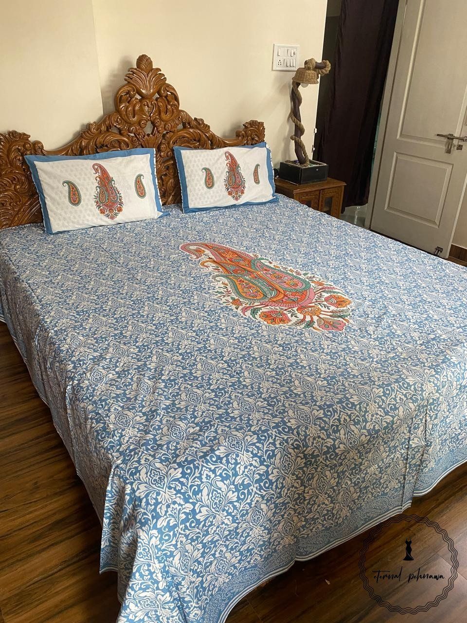 Premium  Collection Jaipuri Pure Cotton Double Bed Bedsheet 108*108