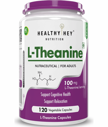HEALTHYHEY NUTRITION L-Theanine 120 Vegetarian Capsules 100 mg