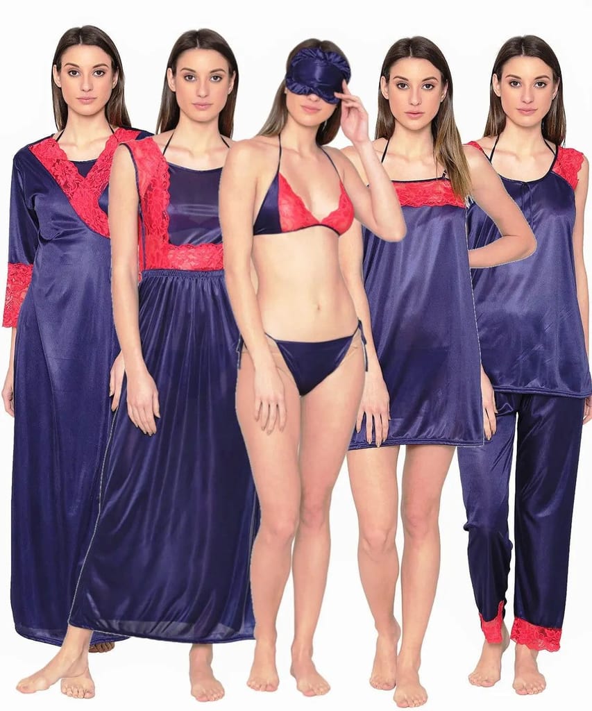 Satin Nightwear Set for Women 8-Piece - Nightwear & Loungewear | Buy online on ZillyBuy