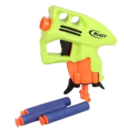 Braintastic Mini Soft Bullet Toy Gun for Kids | Medium Size Foam Dart Blaster | Includes 3 Soft Darts | Safe Shooting Toy for Boys & Girls (Green)