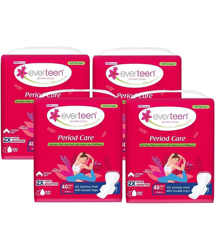 everteen Period Care XXL Soft 40 Sanitary Pads 320mm - 4 Packs (40 Pads Each)