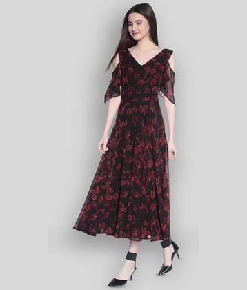 Rare Women Polyester Printed A-line Dress ( Multicolor )