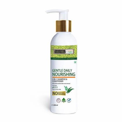 Indus Valley Organic Gentle Daily Nourishing 2-in-1 Shampoo and Conditioner for Dry Scalp, Stimulates Hair Growth, Deep Nourished Shiny Hairs Shampoo (200 ml, Pack of 1) Indus Valley Organic Gentle Daily Nourishing 2-in-1 Shampoo and Conditioner for Dry 