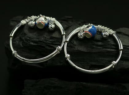 925 sterling silver adjustable charm bangle bracelet kada unisex kids baby bbk33