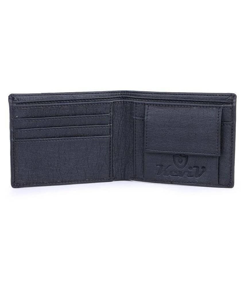 Keviv - Black Leather Mens Regular Wallet ( Pack of 1 ) - Black