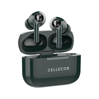 CELLECOR Bropods CB22 Waterproof Earbuds with 45 Hours Playtime| 5.1v Bluetooth | Auto Pairing | 13mm Driver | Voice Assistant | ENC (Green )