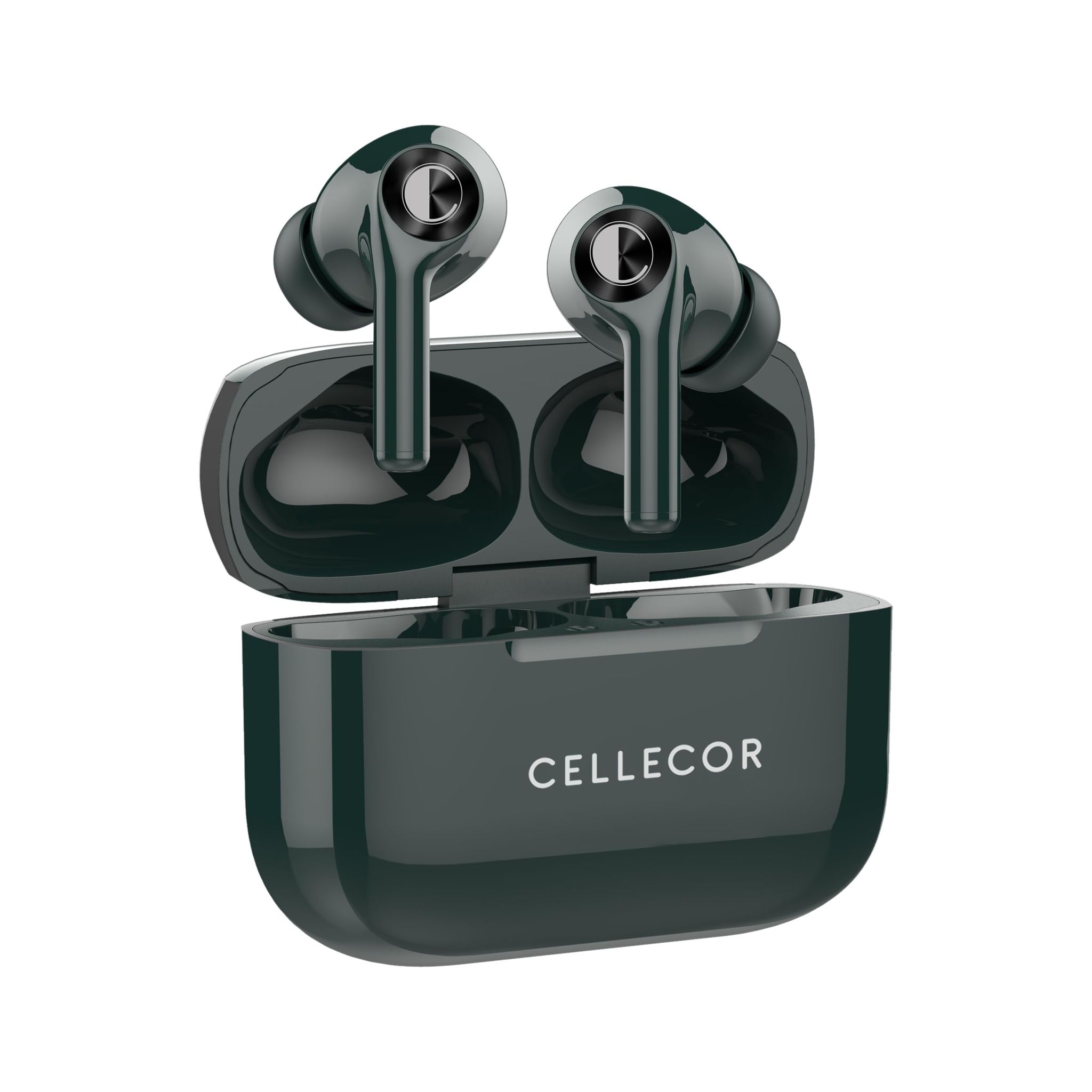 CELLECOR Bropods CB22 Waterproof Earbuds with 45 Hours Playtime| 5.1v Bluetooth | Auto Pairing | 13mm Driver | Voice Assistant | ENC (Green )