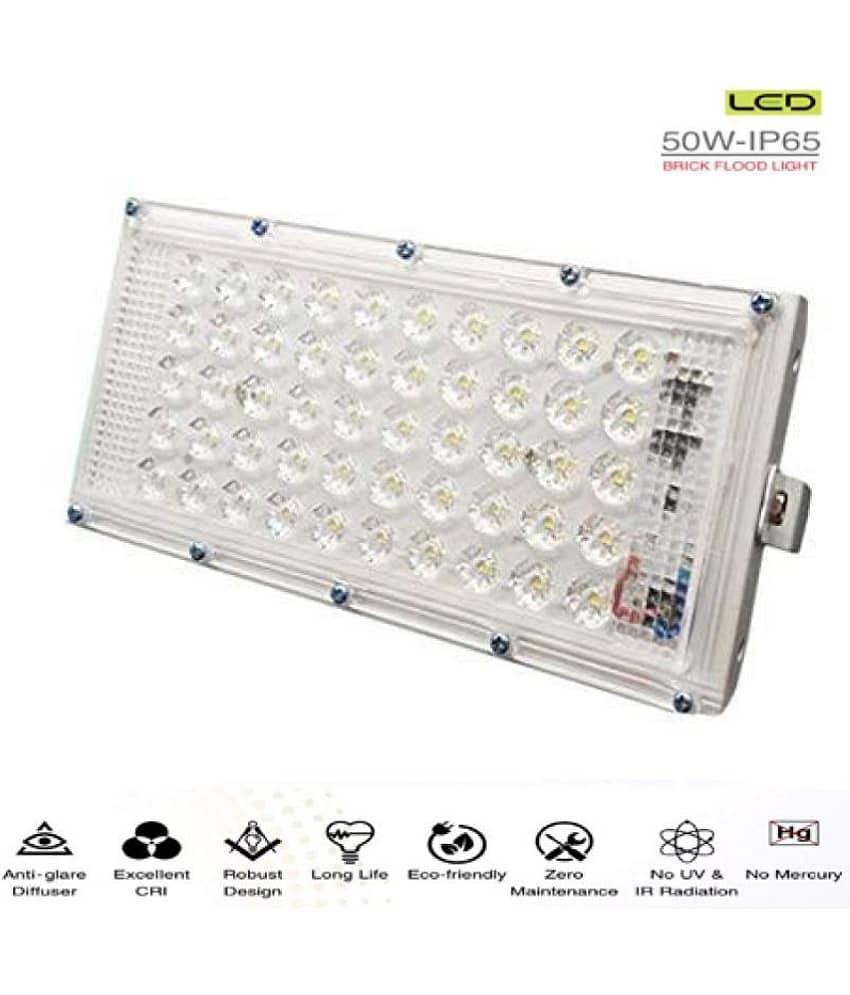 EmmEmm 50 Watts IP 65 Waterproof Flood Light Cool Day Light - Pack of 1