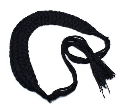 Black Braided Back Rope/Dori Adjustable Cord Necklace for Jewellery Making , (16 Inch) , NDR-021-Per Packet of 3 Pcs / 16 Inch