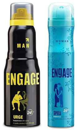Engage Spell Deodorant Spray For Women, 150Ml / 100G Urge Deodorant For Men,150Ml/100G (Weight May Vary)