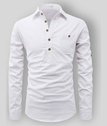 Vida Loca - Indigo Cotton Blend Men's Shirt Style Kurta ( Pack of 1 )