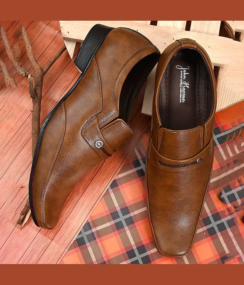 John Karsun Tan Men's Mocassin Formal Shoes