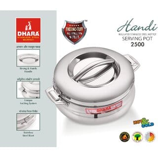 Dhara Stainless steel Handi 2500 Thermoware Casserole