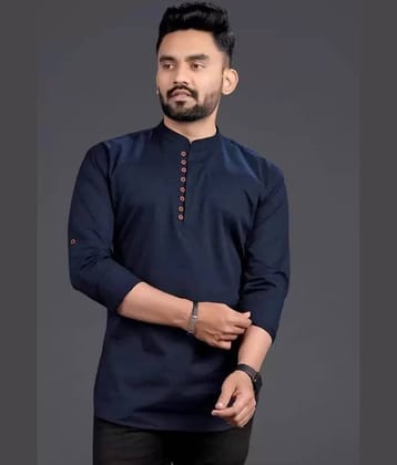 Nofilter Blue Cotton Blend Men's Regular Kurta ( Pack of 1 )