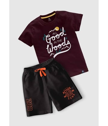 CODEZ Pack of 1 Boys Cotton Blend T-Shirt & Shorts Set ( Multicolor )