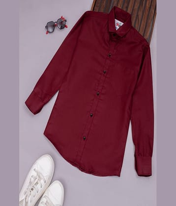 CRESALE Pack of 1 Boys Cotton Blend Full Sleeves Shirt ( Maroon )