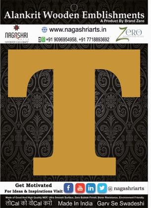 Brand Zero Alphabets, Numbers, Monograms - Upper Case T - CLBBT Font - Select Your Preference