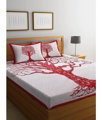 Uniqchoice Cotton Double Bedsheet ( Red )